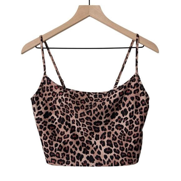 NEW Summersalt The Midi Sports Bra Tank Top Caramel Riad Leopard Size 12 - Picture 1 of 4